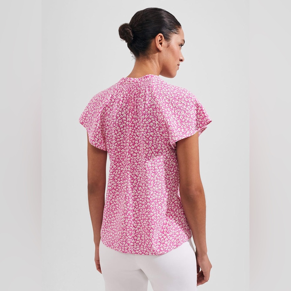 Hobbs London Cosima Top in Fuchsia Multi Flower - Picture 3 of 8